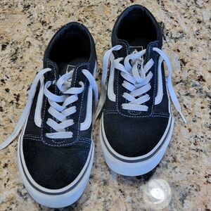 Kids Vans Black and White Low-Top Sneakers